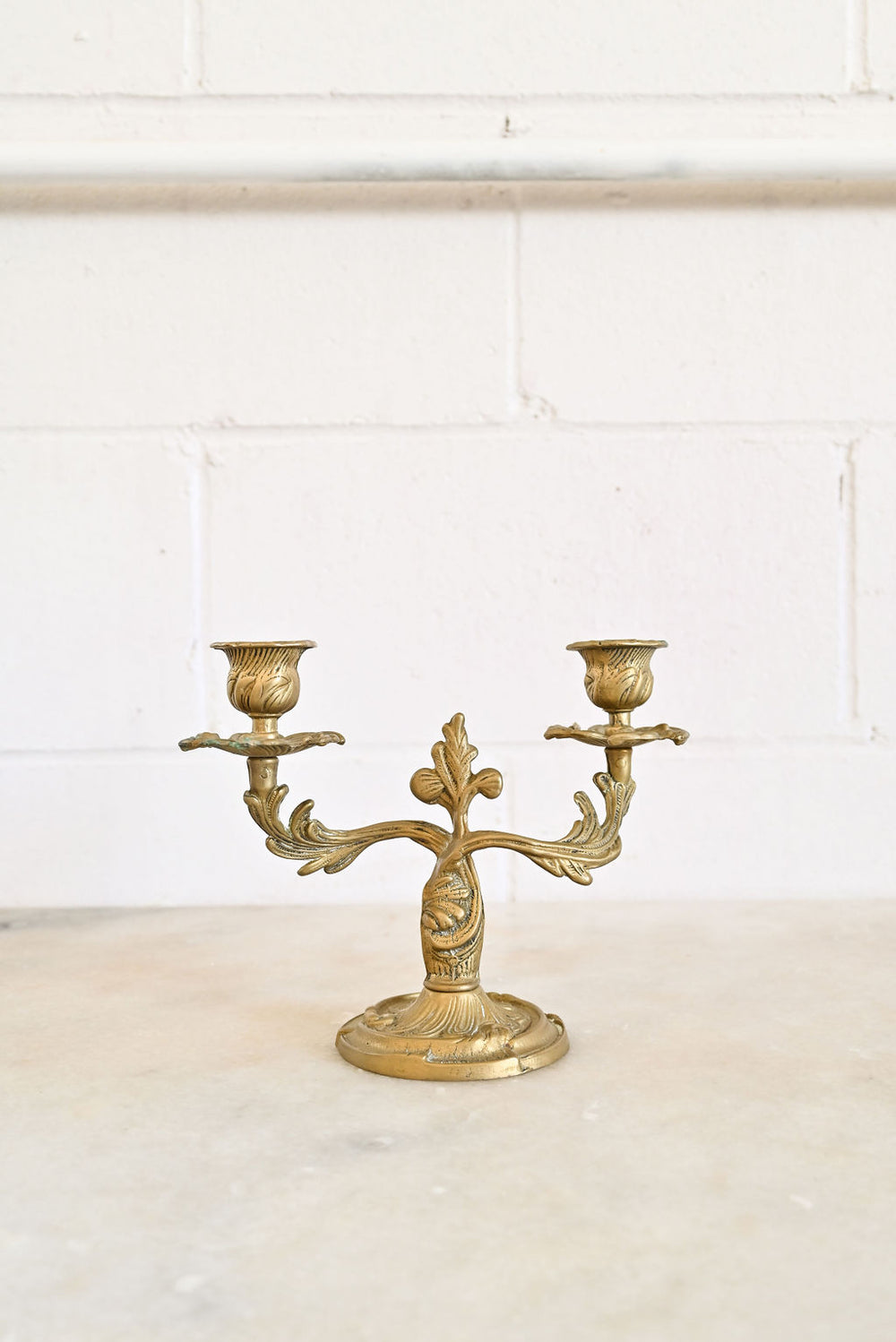 art nouveau french double arm solid brass candelabra