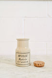 vintage French maille stoneware mustard jar