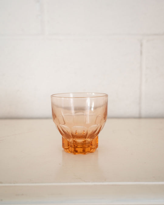 vintage french etched pink glass decanter set