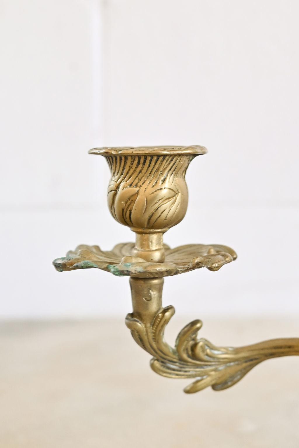art nouveau french double arm solid brass candelabra