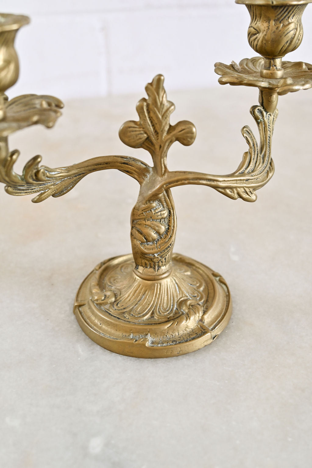 art nouveau french double arm solid brass candelabra