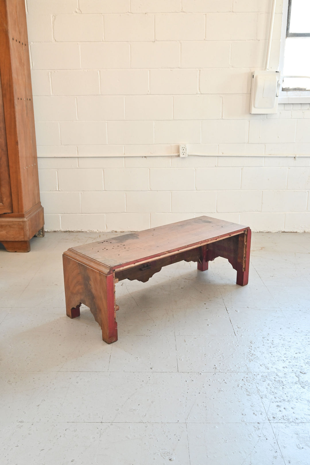 vintage french mahogany bench