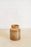 vintage french brown mustard jar