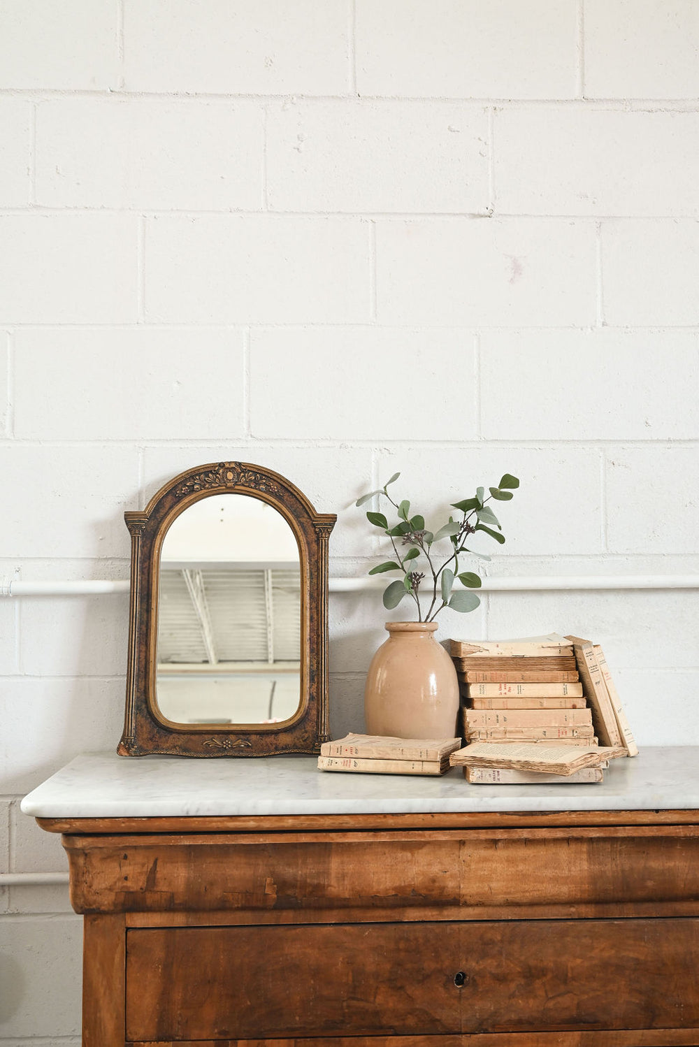 vintage Victorian arched mirror