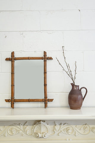 vintage french bamboo mirror