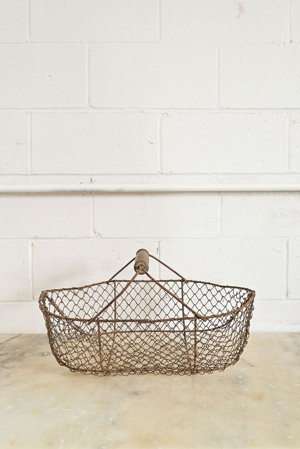 vintage french wire gathering basket