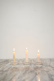 set of 3 vintage french glass candle holders