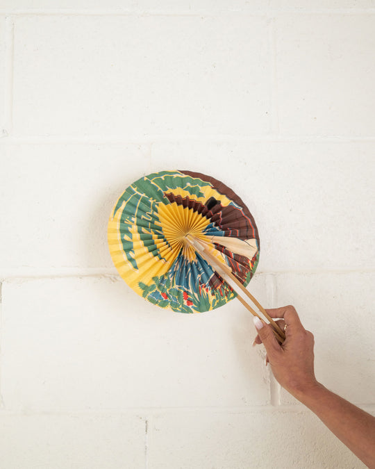vintage french advertising paper fan