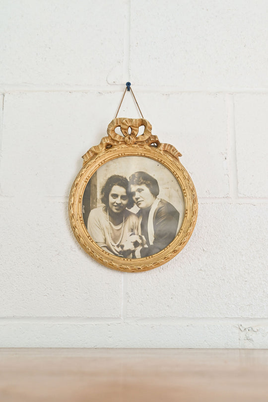 antique French Louis XV round picture frame