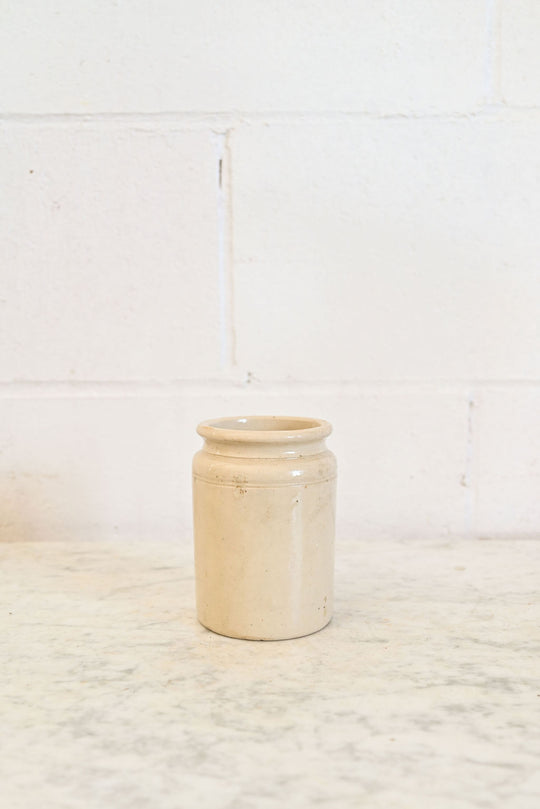 antique cream coloured mustard pot