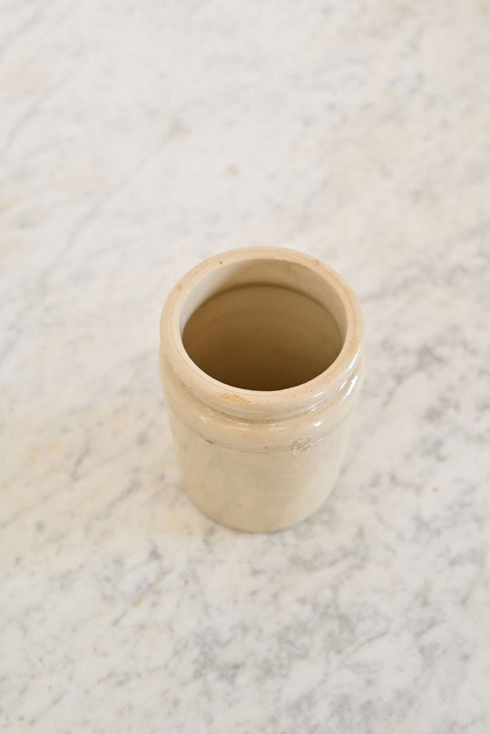 antique cream coloured mustard pot