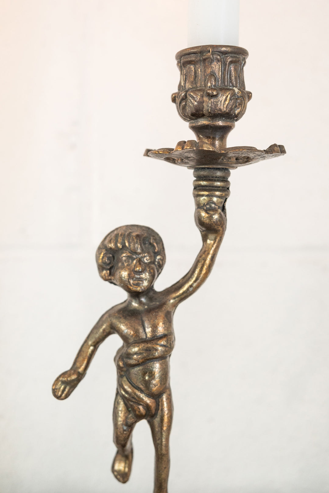 pair of vintage french gilt ormolu candlesticks