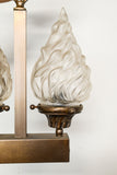 vintage art deco flame double light pendant