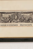 antique engraving "serenissimo principi"