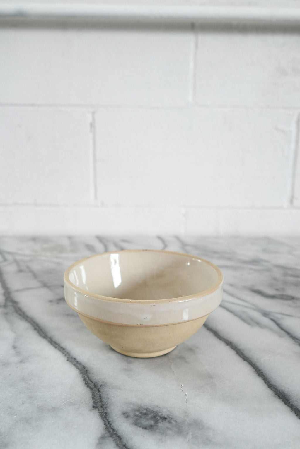 pair of vintage french digoin cream coloured bowls