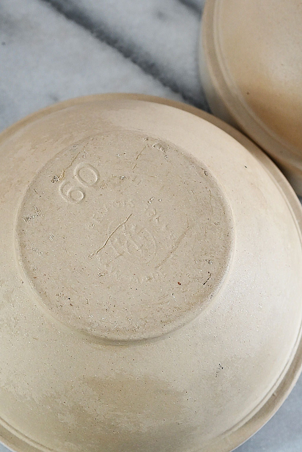 pair of vintage french digoin cream coloured bowls