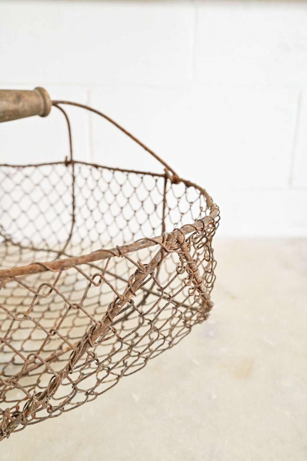 vintage french wire gathering basket