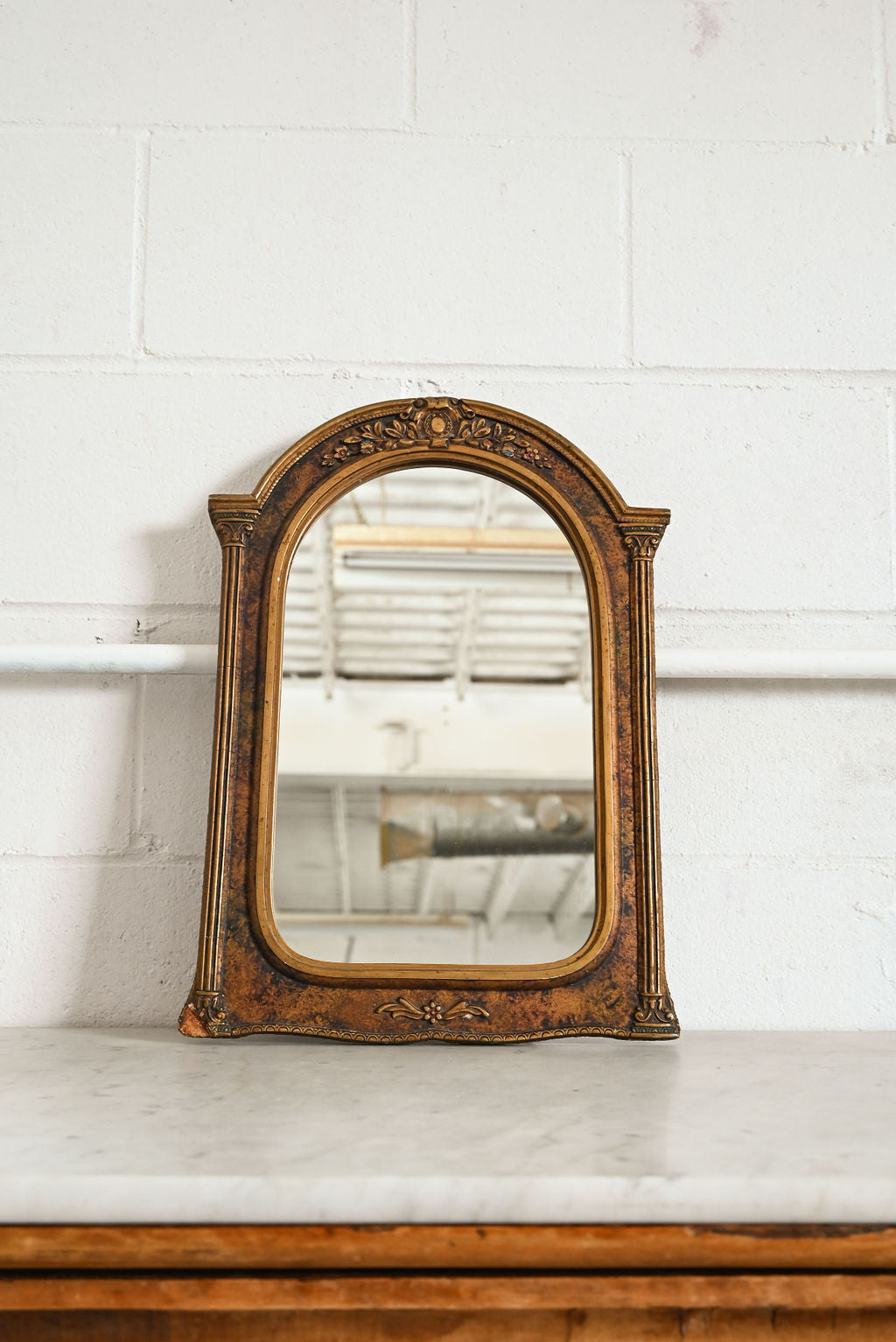 vintage Victorian arched mirror