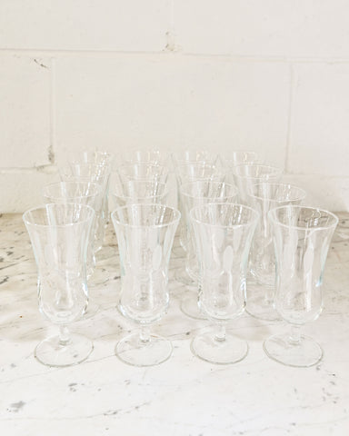 vintage french cocktail glasses, set of 8