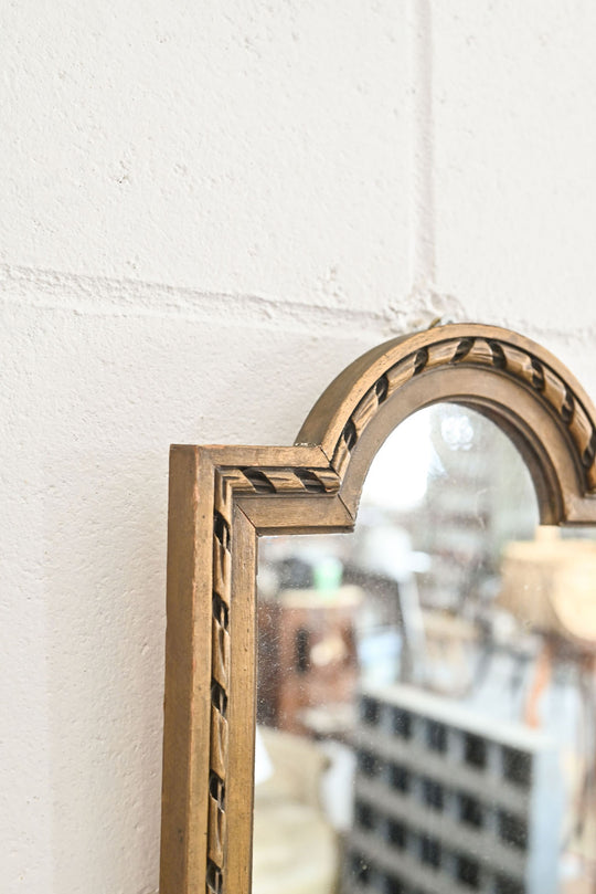 vintage French arched wood mirror