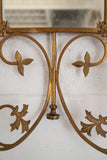 vintage french brass wall mirror with candle sconces