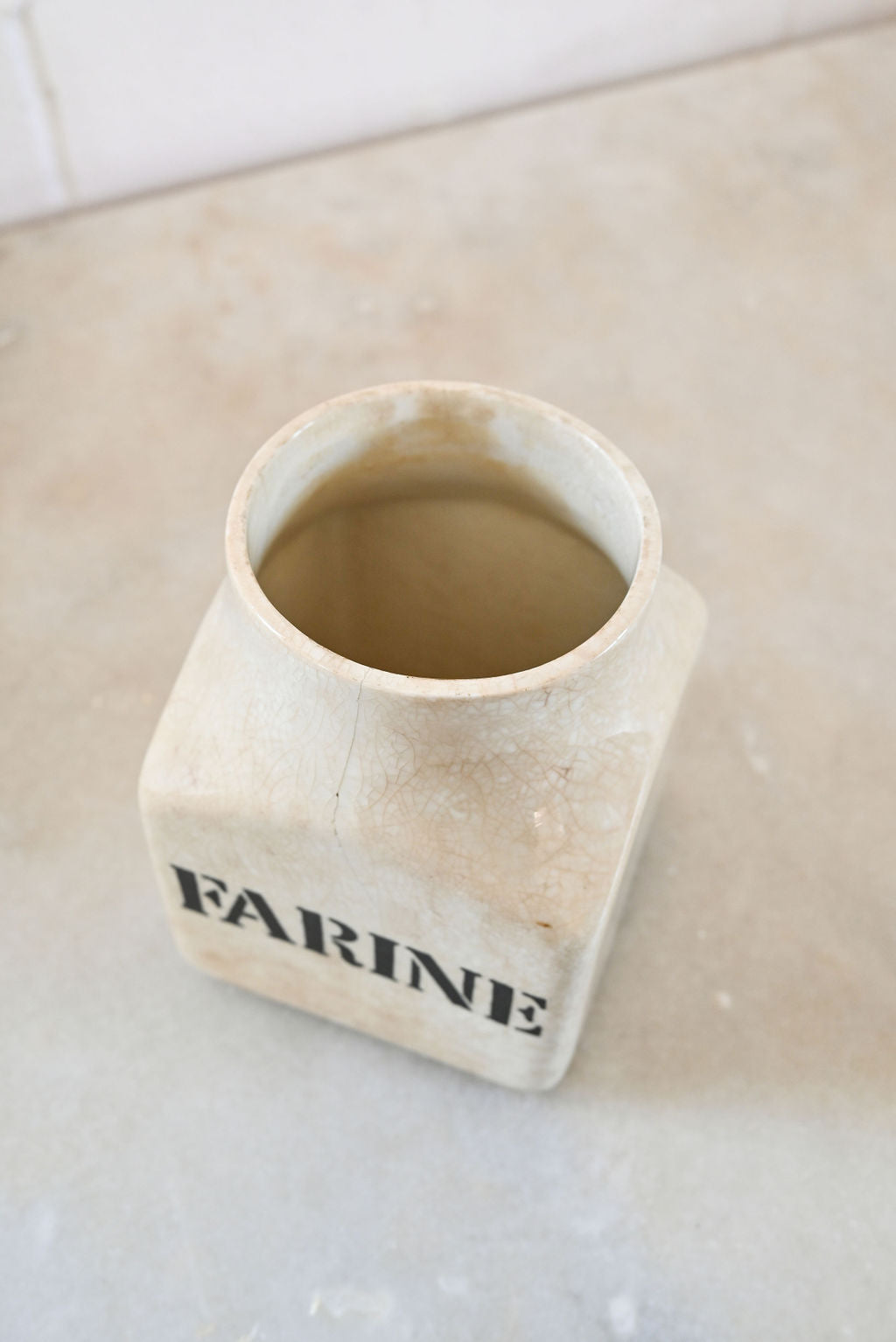 vintage "farine" jar by David Fowler, England