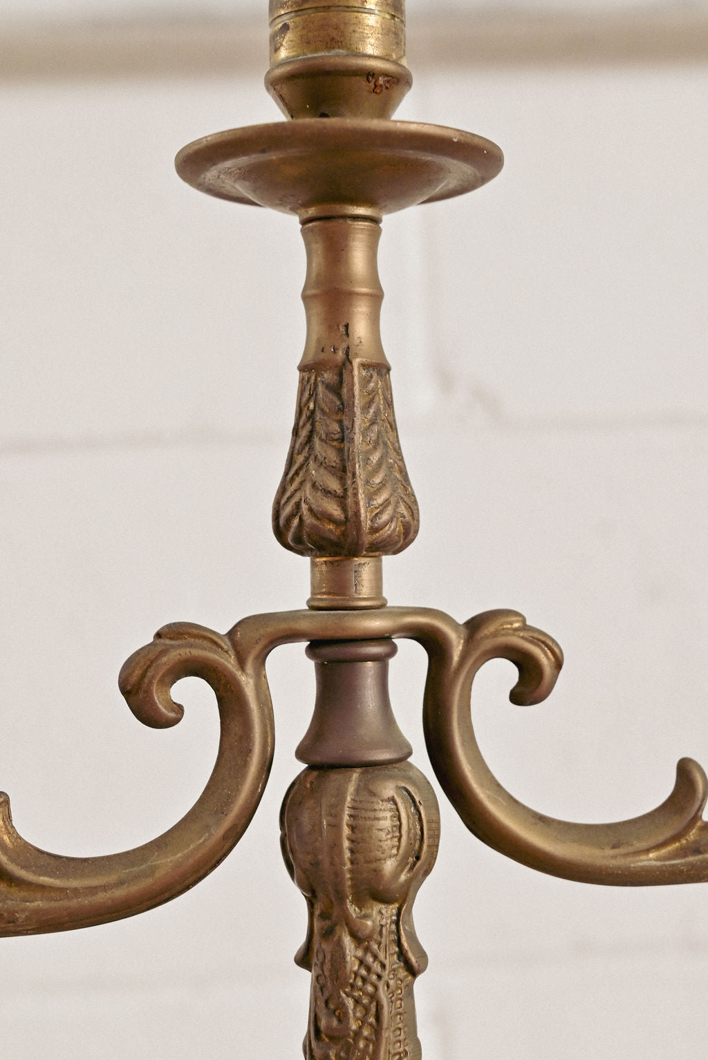 pair of vintage french cast metal candelabras