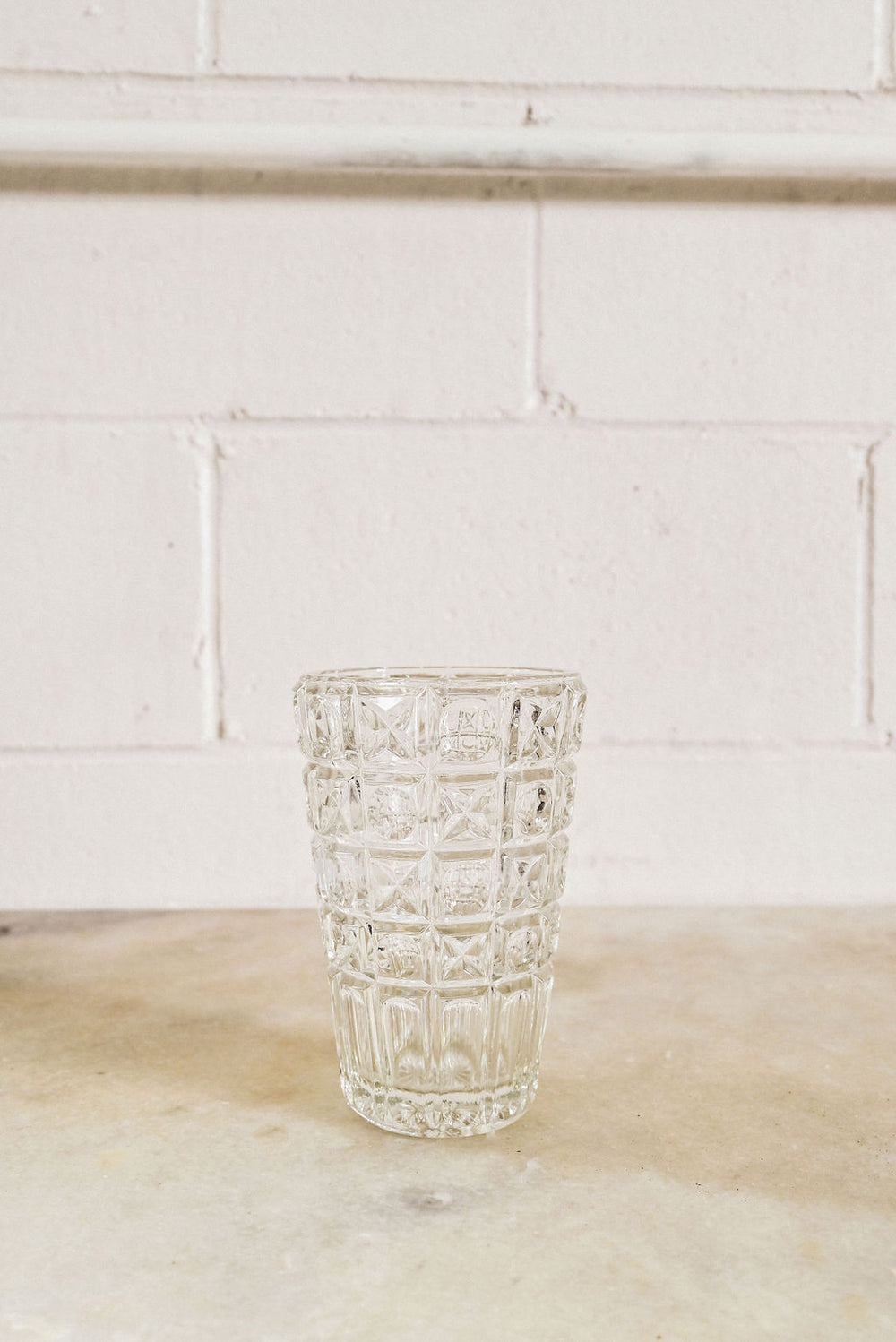 vintage french cut glass vase ii