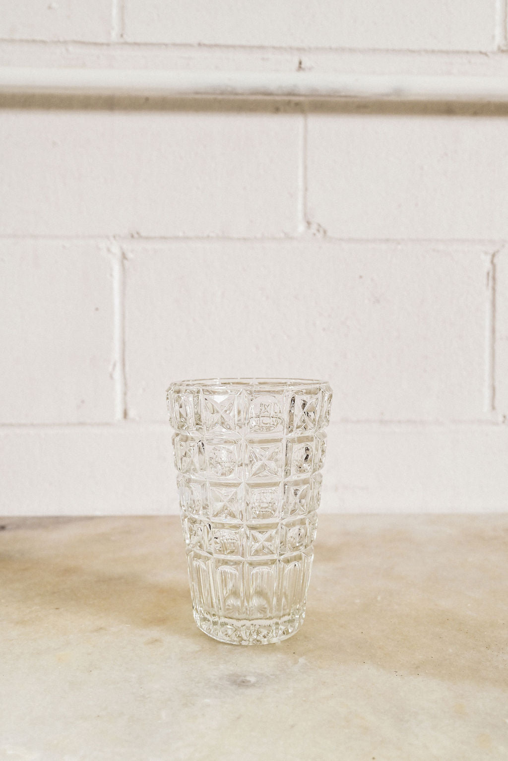 vintage french cut glass vase ii