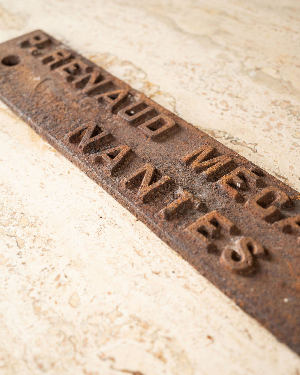 antique french cast iron mechanic sign