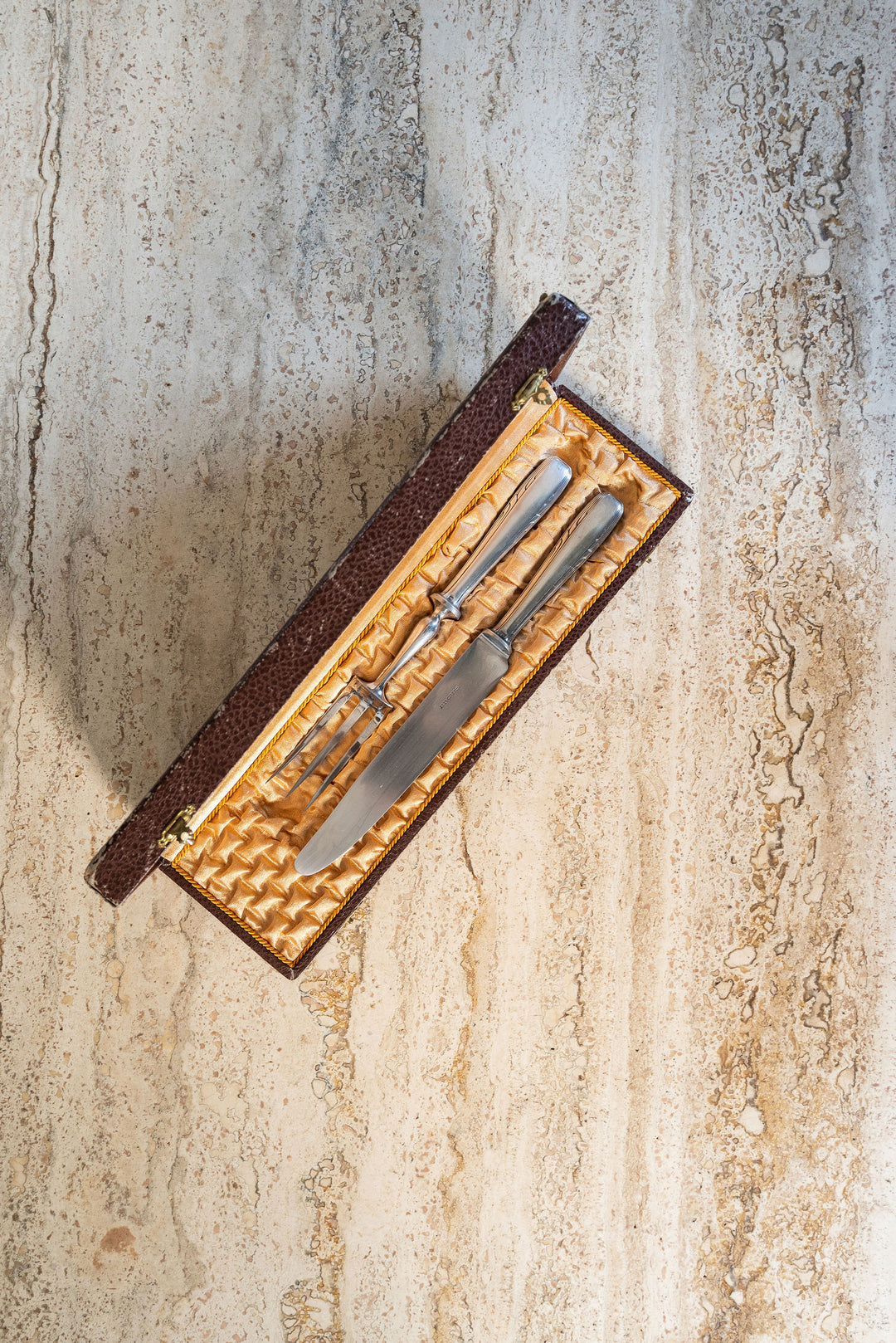 vintage french Ercuis silver carving set