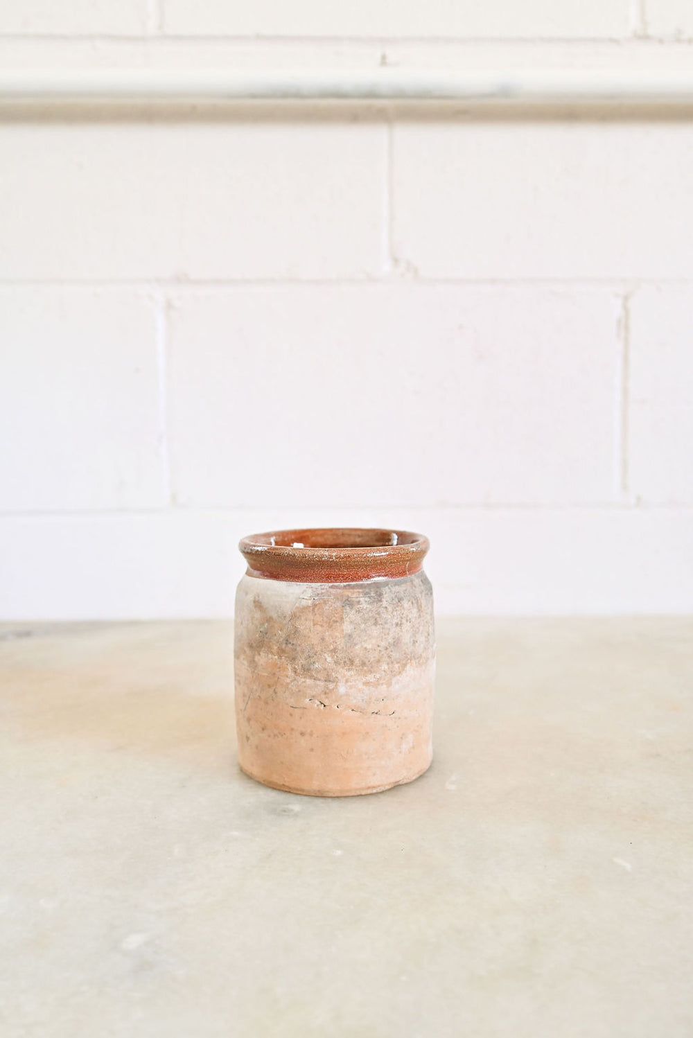 pair of antique french demiglaze terracotta pots