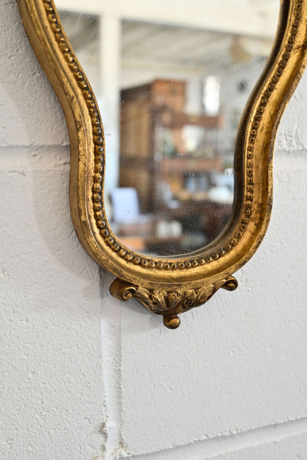 vintage French petite gilt mirror