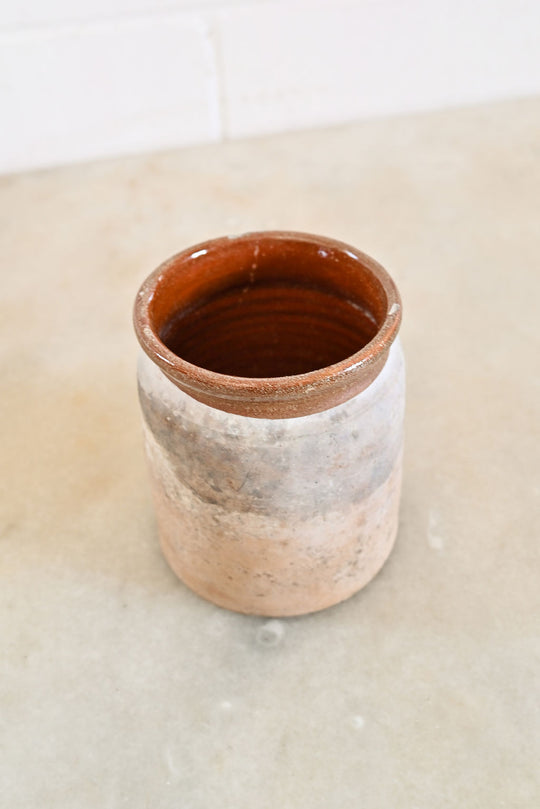 pair of antique french demiglaze terracotta pots