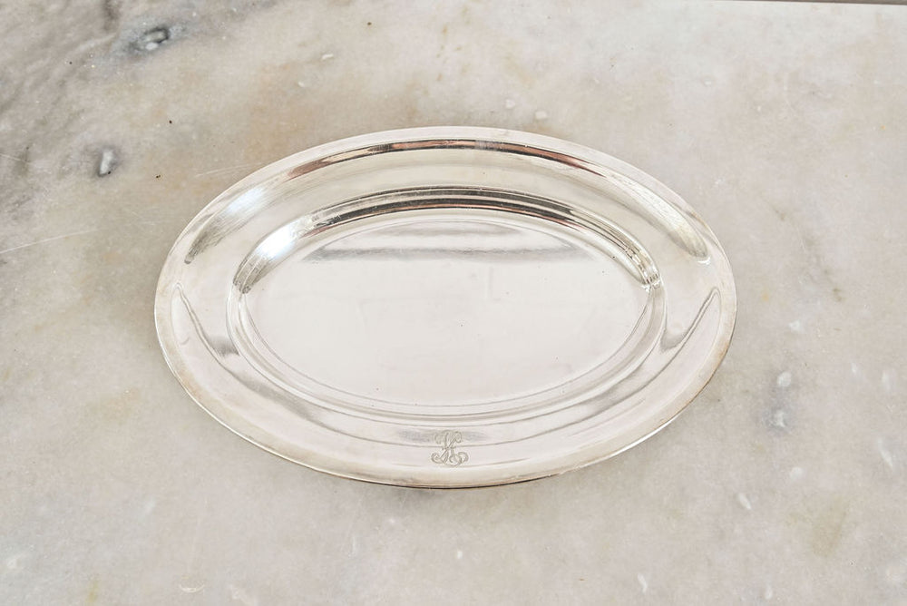 antique french hotel silver platter