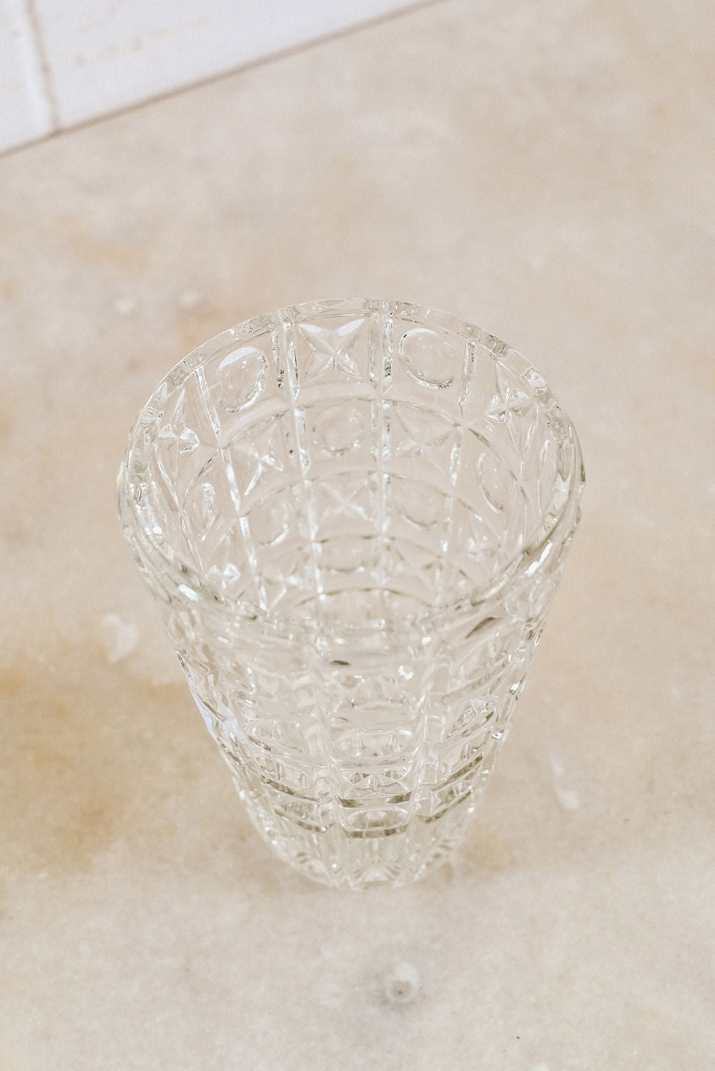 vintage french cut glass vase ii