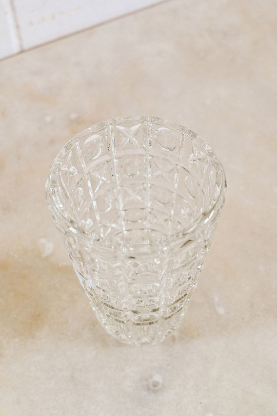 vintage french cut glass vase ii