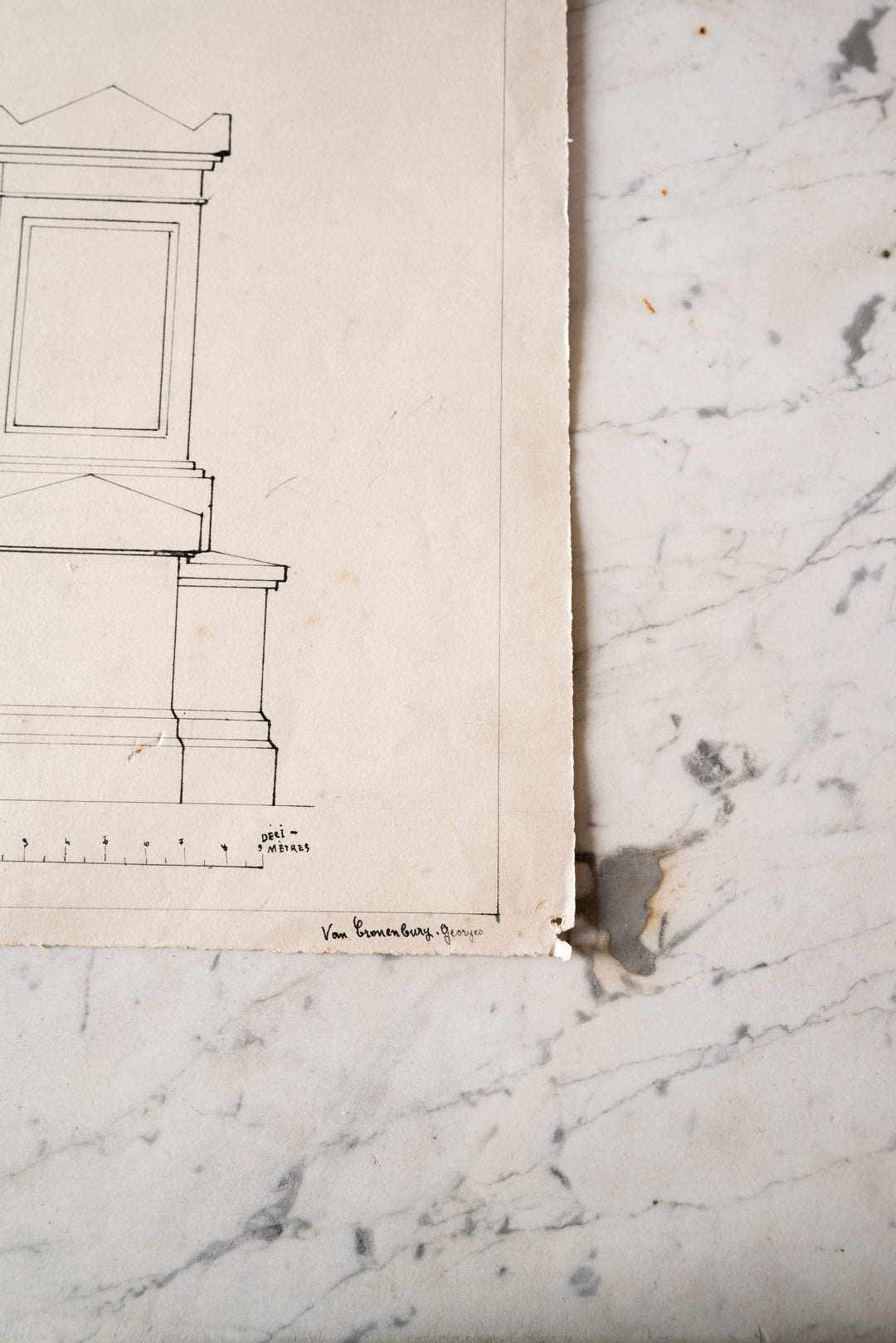 pair of antique french architectural drawings – Joliette