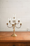 vintage french brass candelabra with glass votives