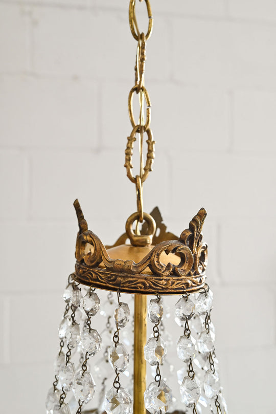 vintage french empire style crystal and ormolu chandelier