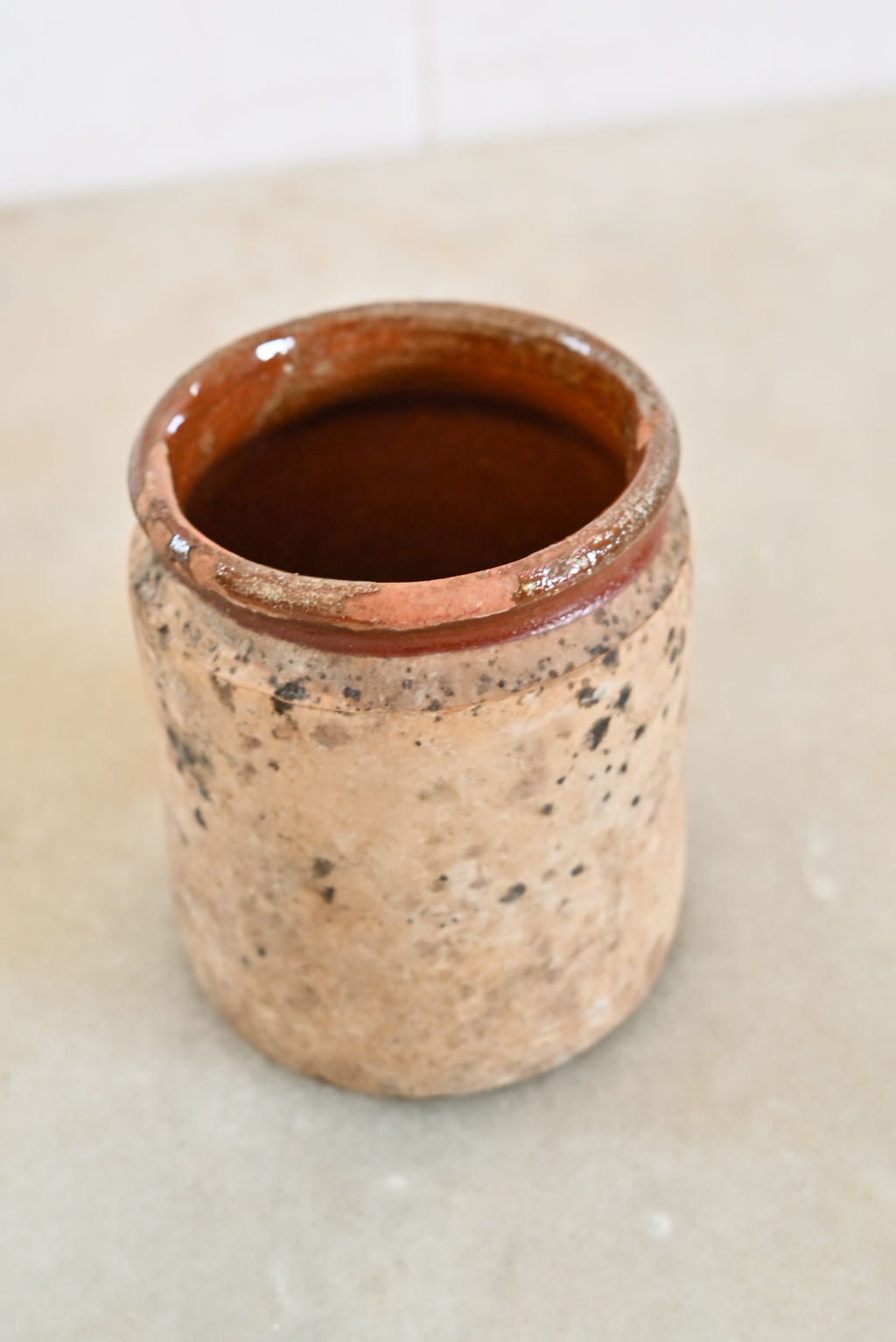 pair of antique french demiglaze terracotta pots