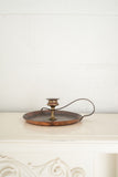 large vintage french hammered copper chamberstick