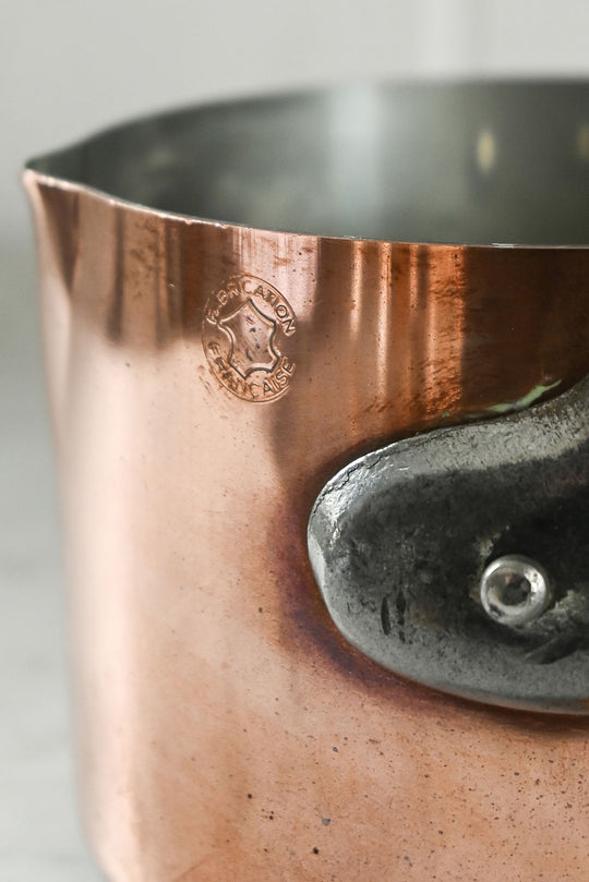 vintage french copper sauce pot