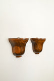 vintage wood wall sconces, set of two