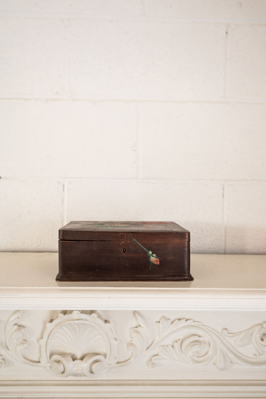 vintage french hand painted keepsake box