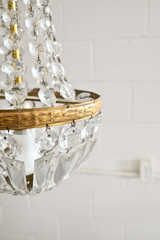 vintage french empire style crystal and ormolu chandelier