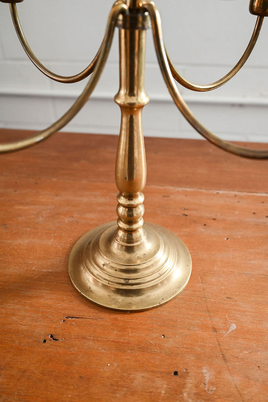 vintage french brass candelabra with glass votives