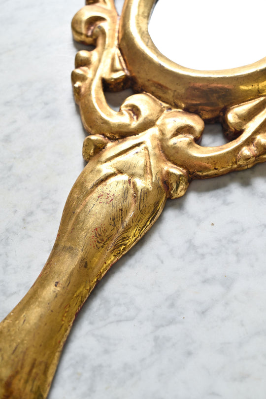 vintage italian gilt hand mirror