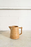 vintage french square handled pottery pitcher