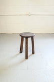 midcentury french hand carved brutalist stool, four legs